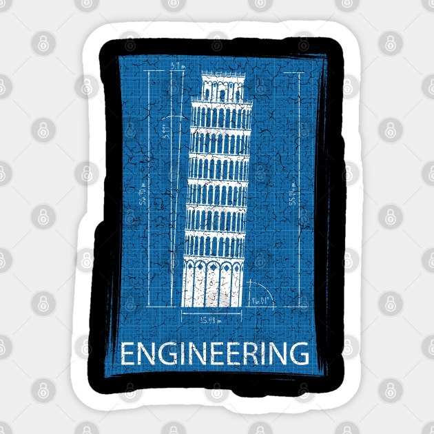 Leaning Tower of Pisa - Engineering Sticker by Barn Shirt USA